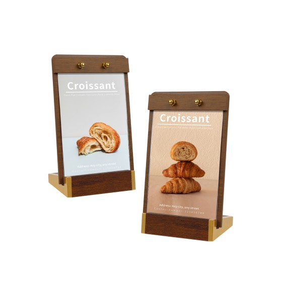 2 Pack Mini Tabletop Sign Holder 4X6 Acrylic Sign Display Vertical for Stall Store/Hotel/Restaurant Counter Office Event Name/Number Holder